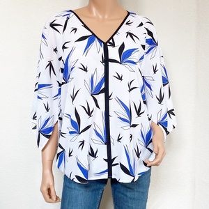 Alfani Floral 3/4 Leaves Blouse